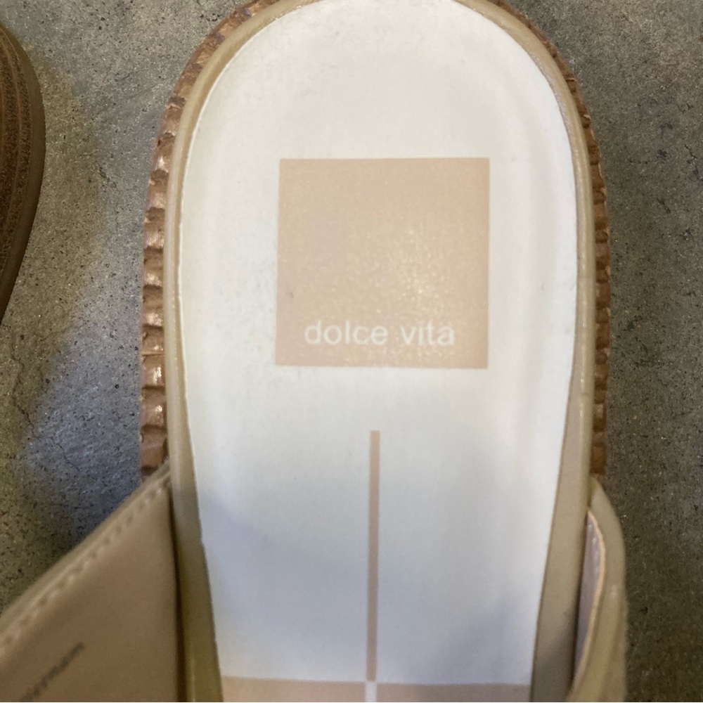 Dolce Vita Haydee Double Buckle Mary Jane Mule Tan Suede Size 8.5 - Picture 7 of 8